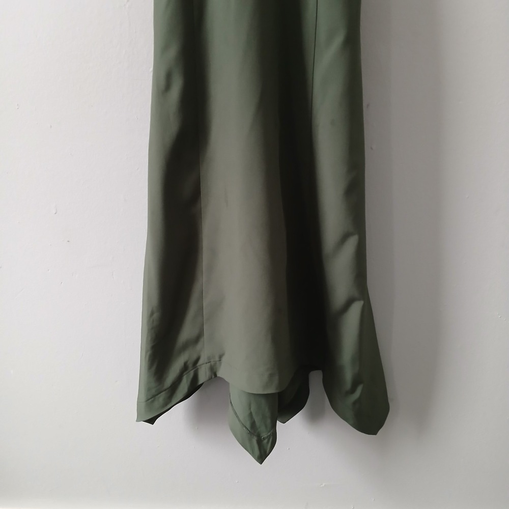 Krimson Klover Size Small Stella Dress‎ Olive Green Handkerchief Hem Sleeveless - Picture 4 of 15